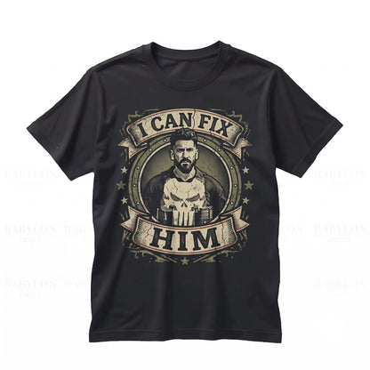 Vintage Frank Castle I Can Fix Him Funny Antihero Graphic Comic Meme Gift for Her Unisex TShirt