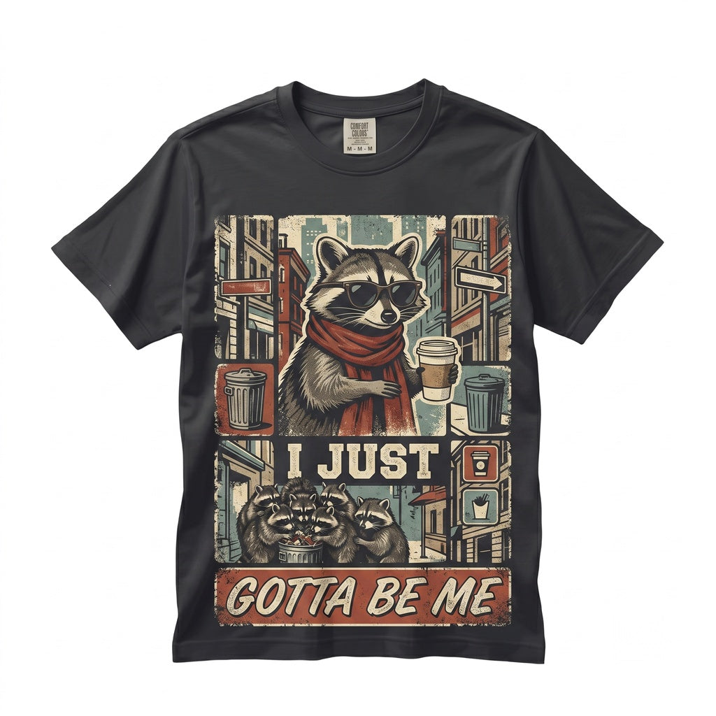 Funny Raccoon Coffee Graphic Animal Lover Trash Panda Cotton Vintage Apparel Unisex TShirt