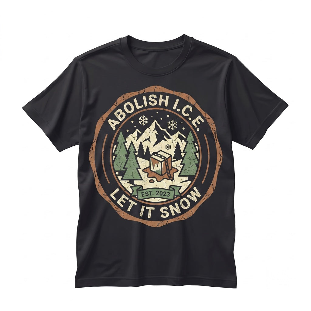 Anti ICE Christmas Abolish Liberal Chinga La Migra Protest Political Holiday Graphic Apparel Unisex TShirt