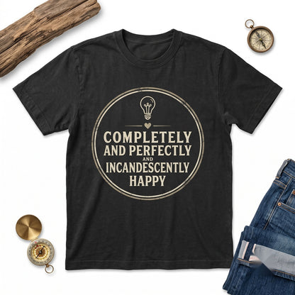 Completely and Perfectly and Incandescently Happy Embroidered Jane Austen Quote Pride & Prejudice Bookish Literary Gift Tops