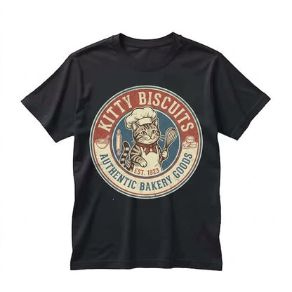 Funny Sourdough Kitty Biscuits Bread Baking Meme Christmas Gift for Grandma Cat Lover Unisex TShirt