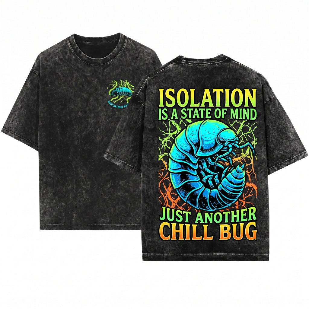 Funny Japanese In Front Of The Chill Pill Isopod Novelty Graphic Unisex Wash T-Shirt