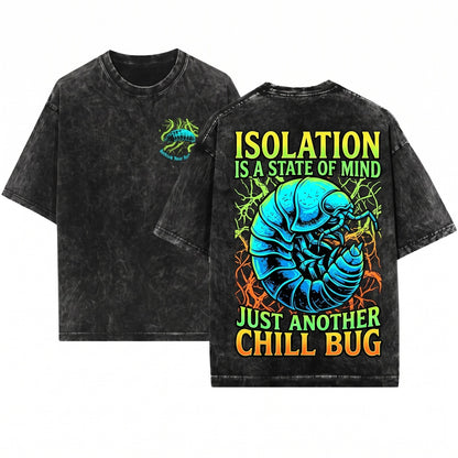 Funny Japanese In Front Of The Chill Pill Isopod Novelty Graphic Unisex Wash T-Shirt