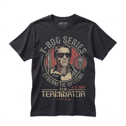 Vintage Sci-Fi Cyborg Assassin Cybernetic Robot Skull Graphic Cotton Crewneck Unisex TShirt