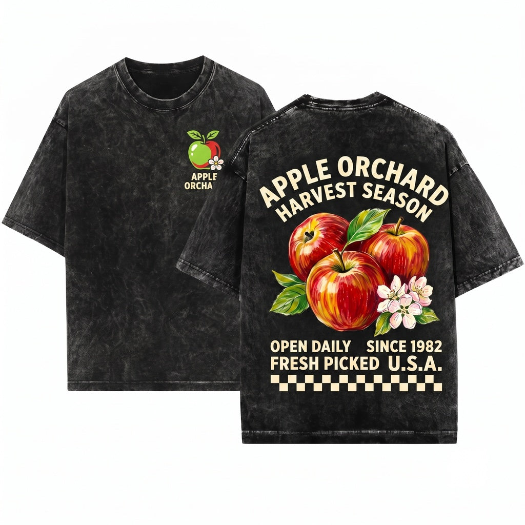 Fall Apple Orchard Harvest Season Unisex Wash T-Shirt