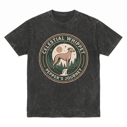 Whippet Howling To The Vintage Moon 90s Retro Animal Graphic Dog Mom Gift Unisex TShirt