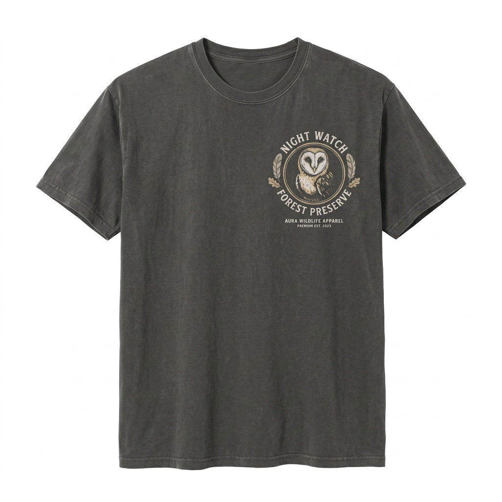 Cute Barn Owl Pocket Graphic Bird Lover Retro Night Animal Gift for Him Her Unisex TShirt