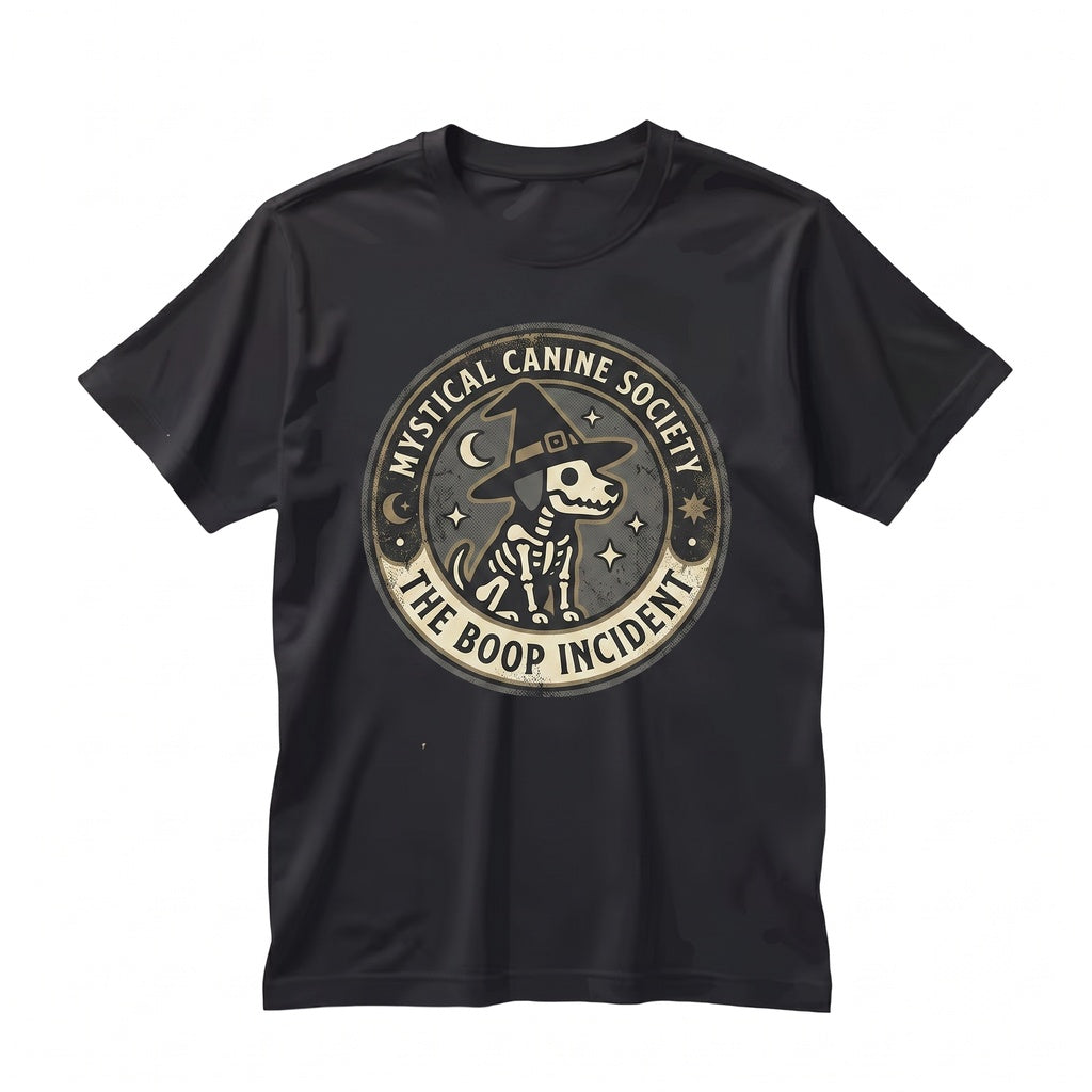 Funny Halloween Dog Skeleton Boop Graphic Spooky Season Party Lover Gift Unisex TShirt