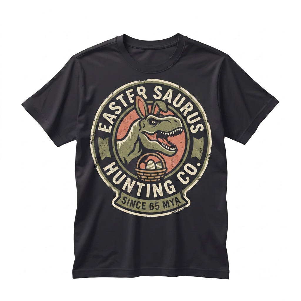 Funny T-Rex Dinosaur Easter Bunny Egg Hunt Women Mens Graphic Spring Holiday Gift Unisex TShirt