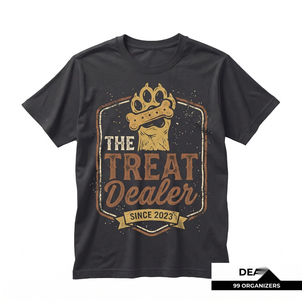 Treat Dealer Funny Dog Mom Paw Print Vintage Pet Owner Gift Graphic Unisex TShirt