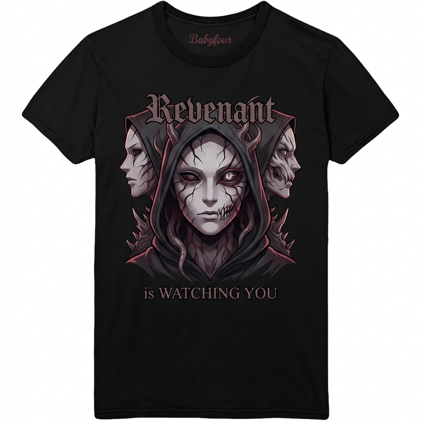 Robotic Goth Assassin Cybernetic Skeleton Graphic Tee - Revenant Is Watching You Unisex T-shirt