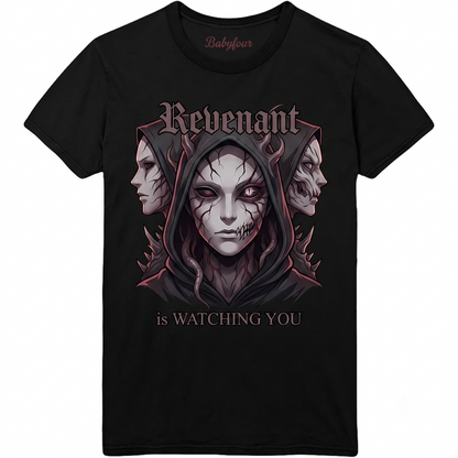 Robotic Goth Assassin Cybernetic Skeleton Graphic Tee - Revenant Is Watching You Unisex T-shirt