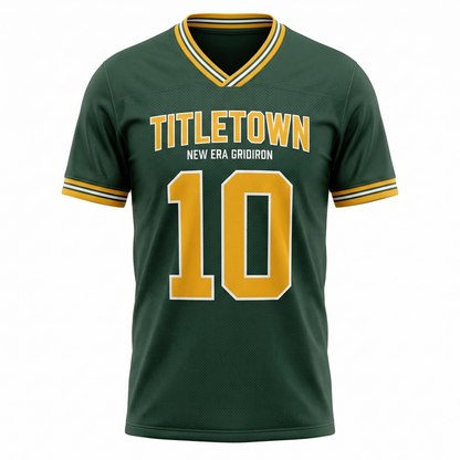 Green Bay Titletown Pro-Style Football Jersey | Wisconsin Gridiron New Era AOP Apparel