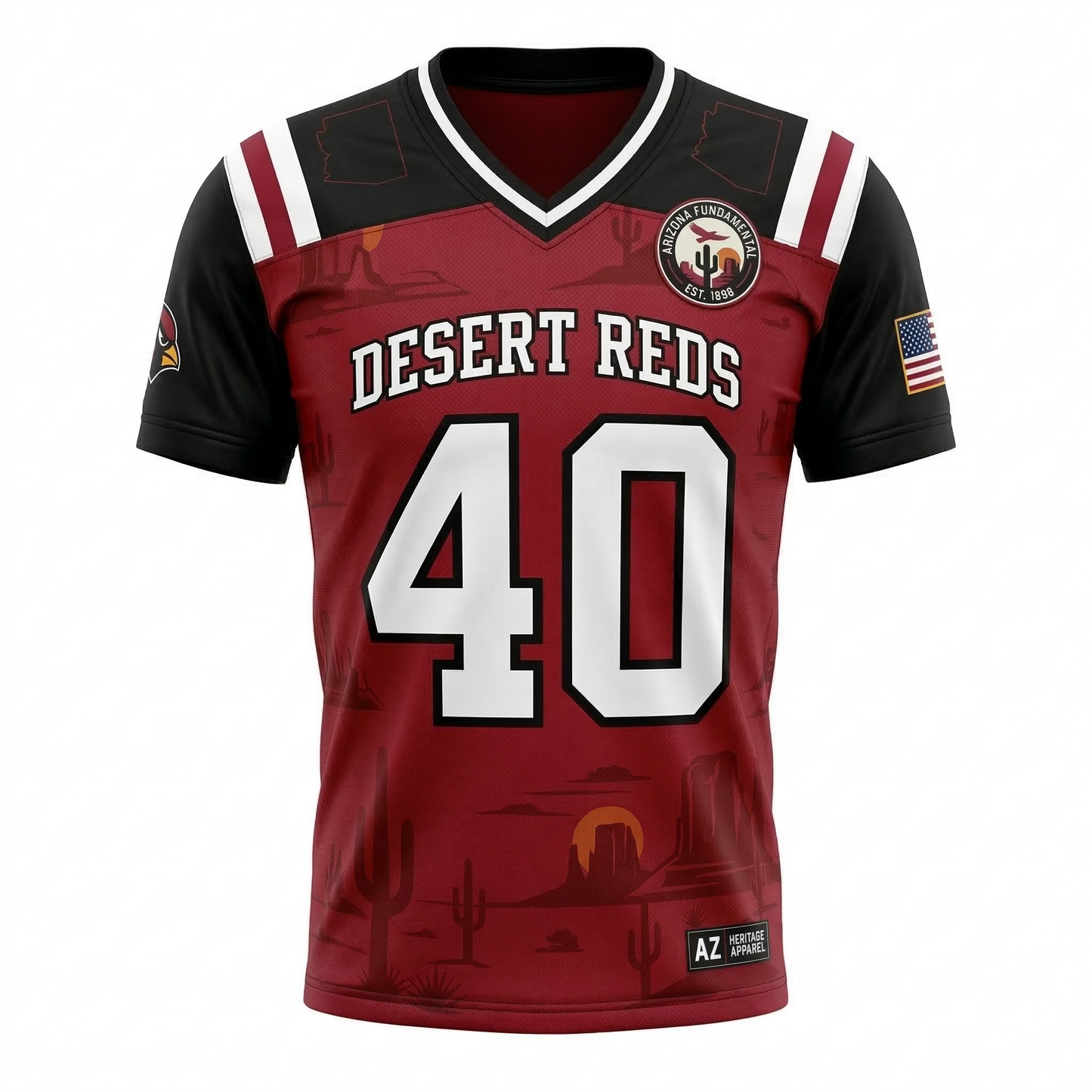 Unisex Arizona Heritage Football Fan Jersey | Cardinal Red Desert Edition AOP