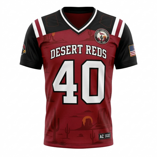Unisex Arizona Heritage Football Fan Jersey | Cardinal Red Desert Edition AOP