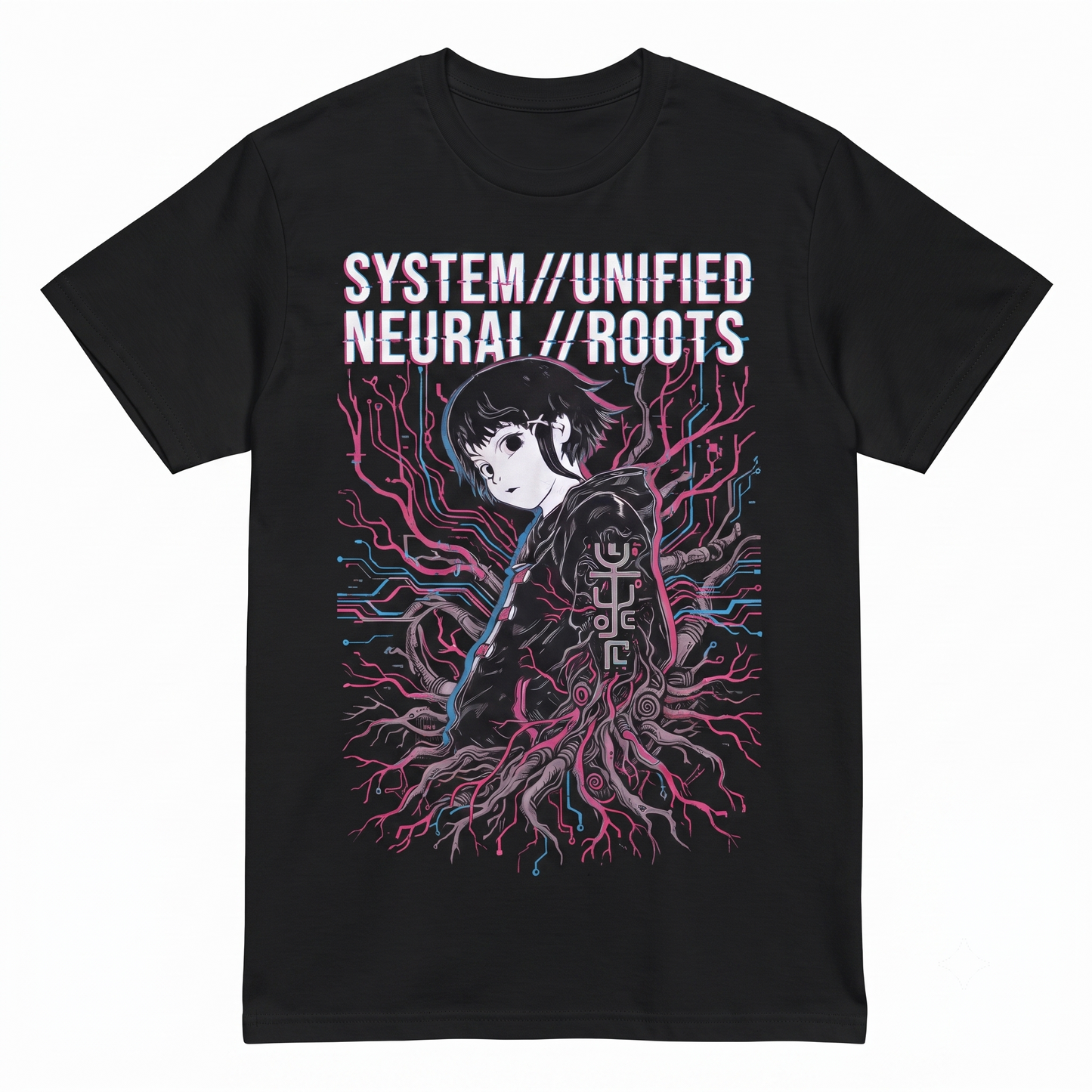 Cybernetic Anime Girl Aesthetic Graphic Tee Experimental Tech Wear Unisex Tshirt