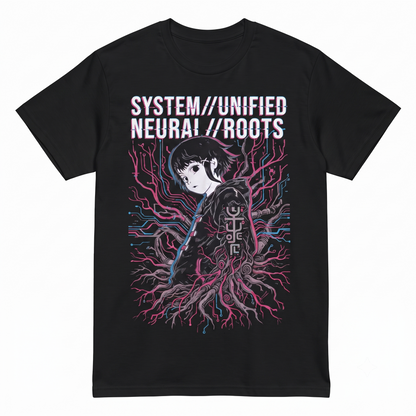 Cybernetic Anime Girl Aesthetic Graphic Tee Experimental Tech Wear Unisex Tshirt