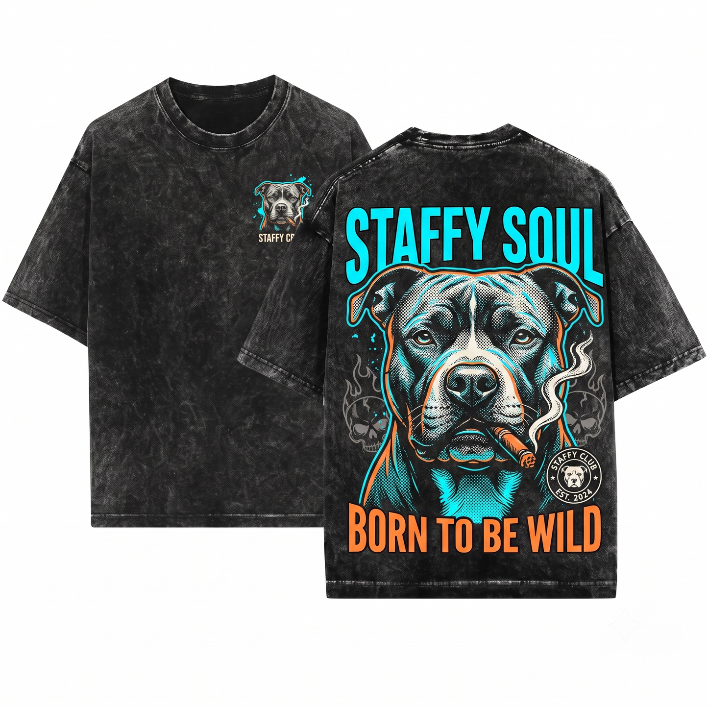 Vintage Pitbull Smoking Retro Funny Y2K Grunge Edgy Dog Face Mom Dad Meme Gift Unisex Heavyweight Garment-Dyed T-Shirt
