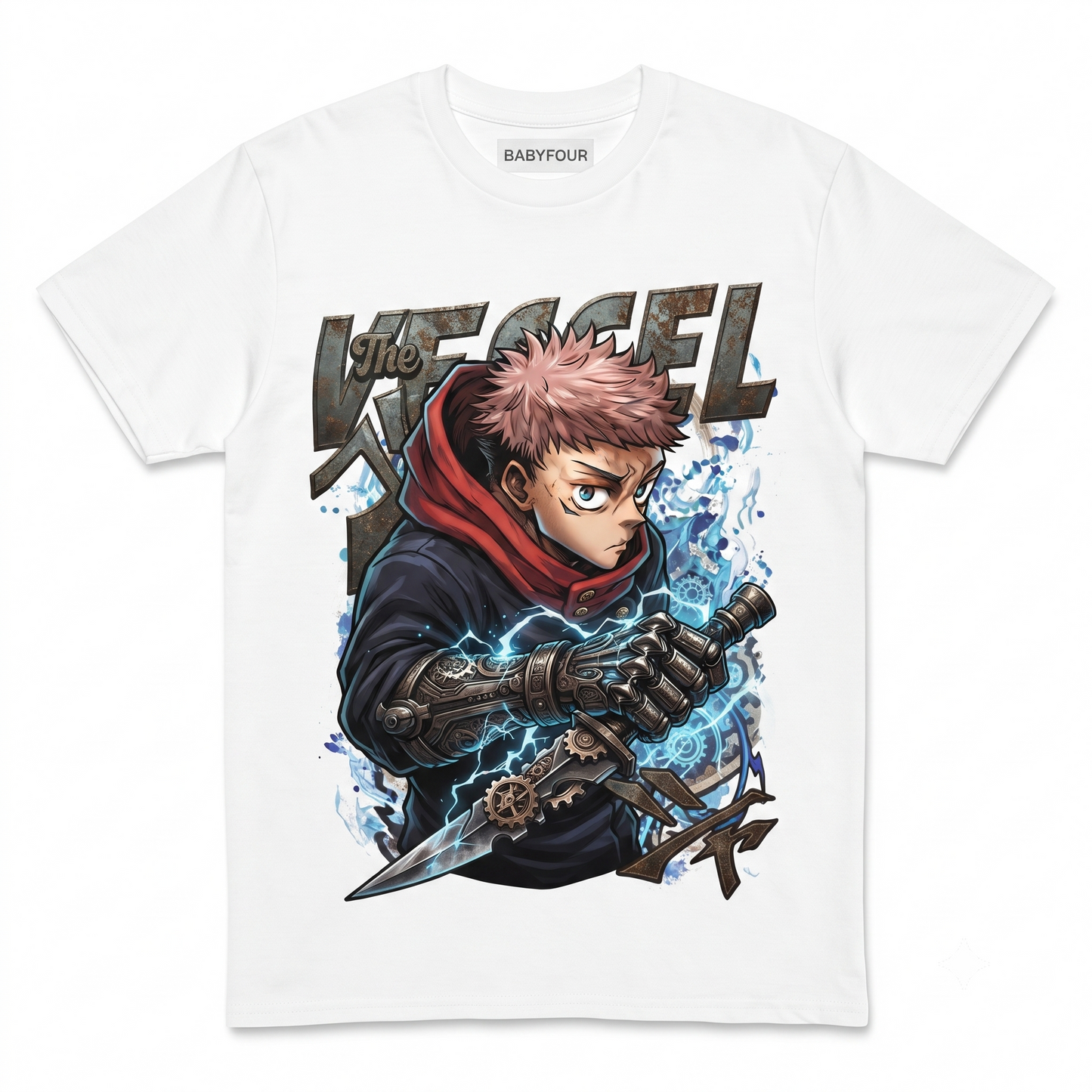 Unisex Graphic T-Shirt, Anime Style Fighter Design, Retro Streetwear Tee, Casual Cotton Crewneck Top
