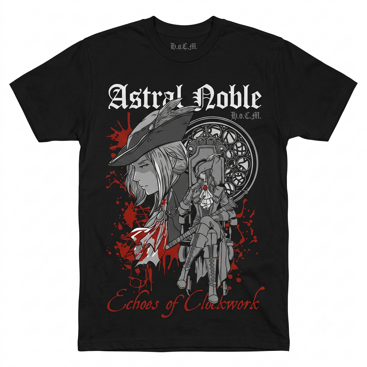Gothic Astral Clocktower Lady Gaming Tee - Hunter's Dark Sign Cosmic Horror Action RPG Fan Merchandise Unisex T-Shirt