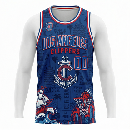 Unisex Blue Basketball Supporter Jersey - Los Angeles Team Style