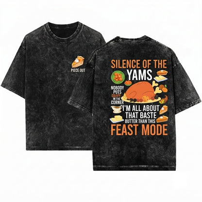 Thanksgiving Family Dinner Puns Foods Group Matching Gift Unisex Wash T-Shirt