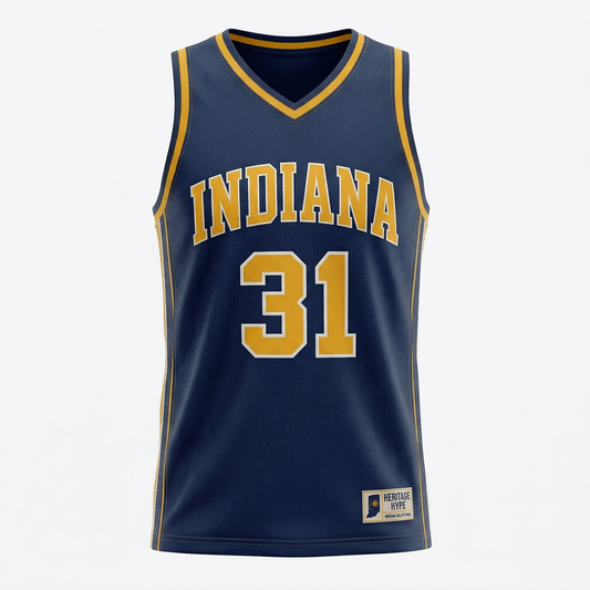 Indiana Hoosier Heritage Navy & Gold Basketball Jersey - Classic Fan Apparel