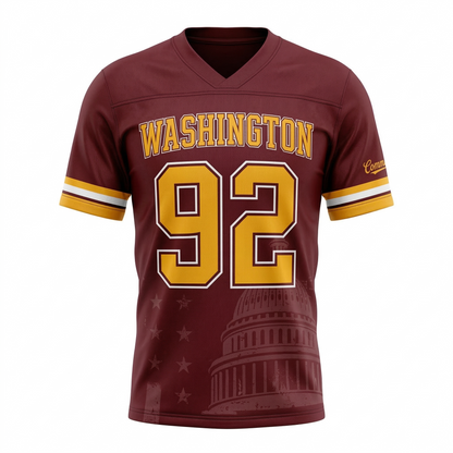 Unisex Washington Heritage Football Jersey - Burgundy & Gold D.C. Gameday Apparel