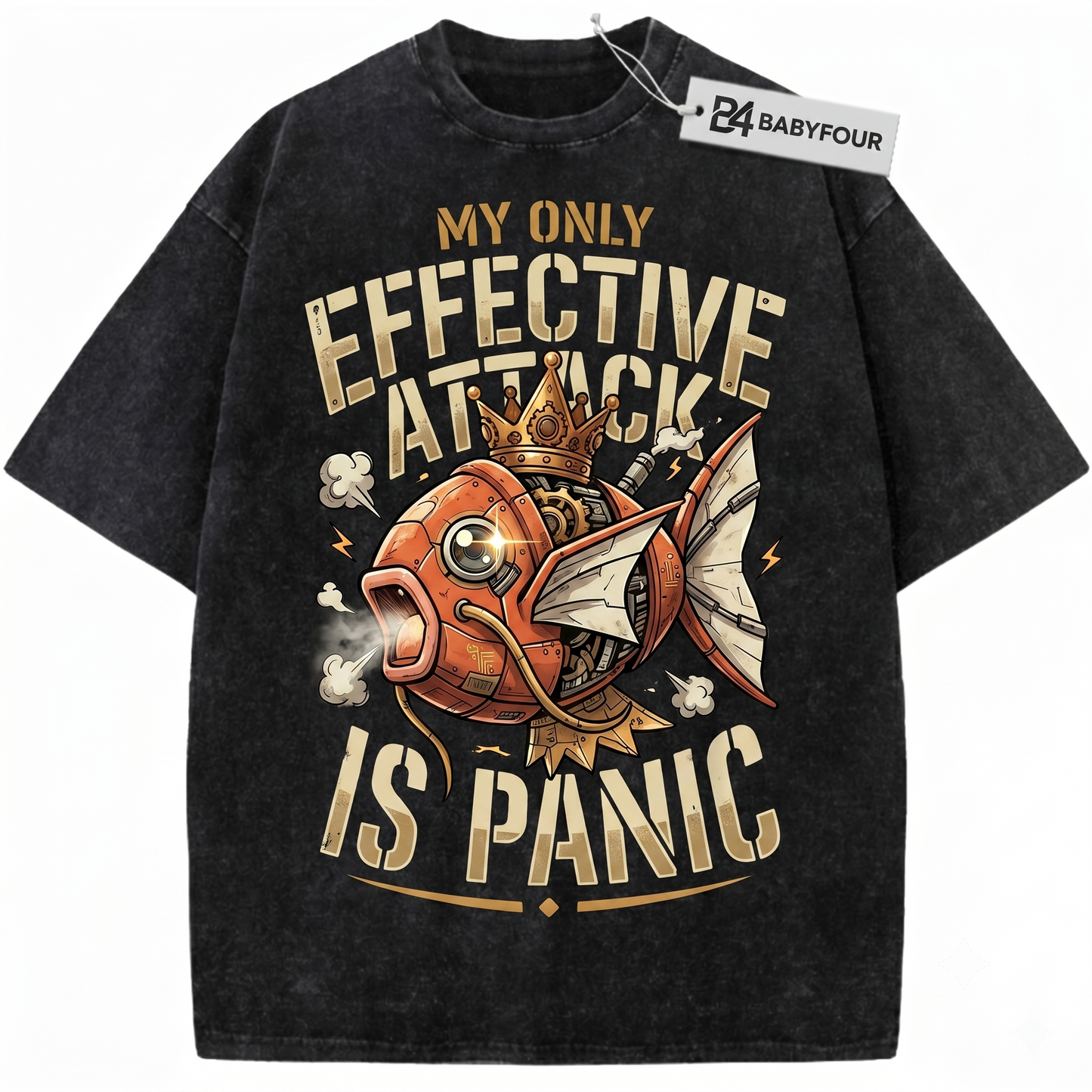 Retro Japanese Cartoon Fish Graphic Tee - Vintage Anime Style Short Sleeve Unisex T-shirt