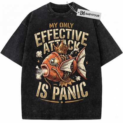 Retro Japanese Cartoon Fish Graphic Tee - Vintage Anime Style Short Sleeve Unisex T-shirt