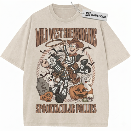 Retro Cowboy Sheriff Halloween Cartoon Unisex T-Shirt