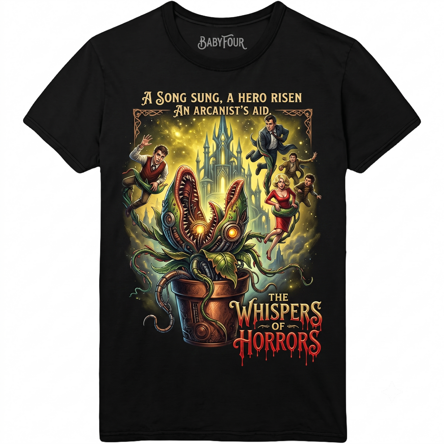 Retro 80s Musical Horror Movie Carnivorous Plant 40th Anniversary Graphic Unisex T-shirt