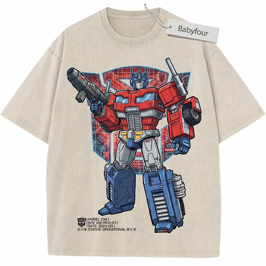 Prime Robot Leader Vintage Tee, 80s Retro Transforming Mecha Graphic Shirt, Sci-Fi Movie Fan Apparel, Unisex Tshirt