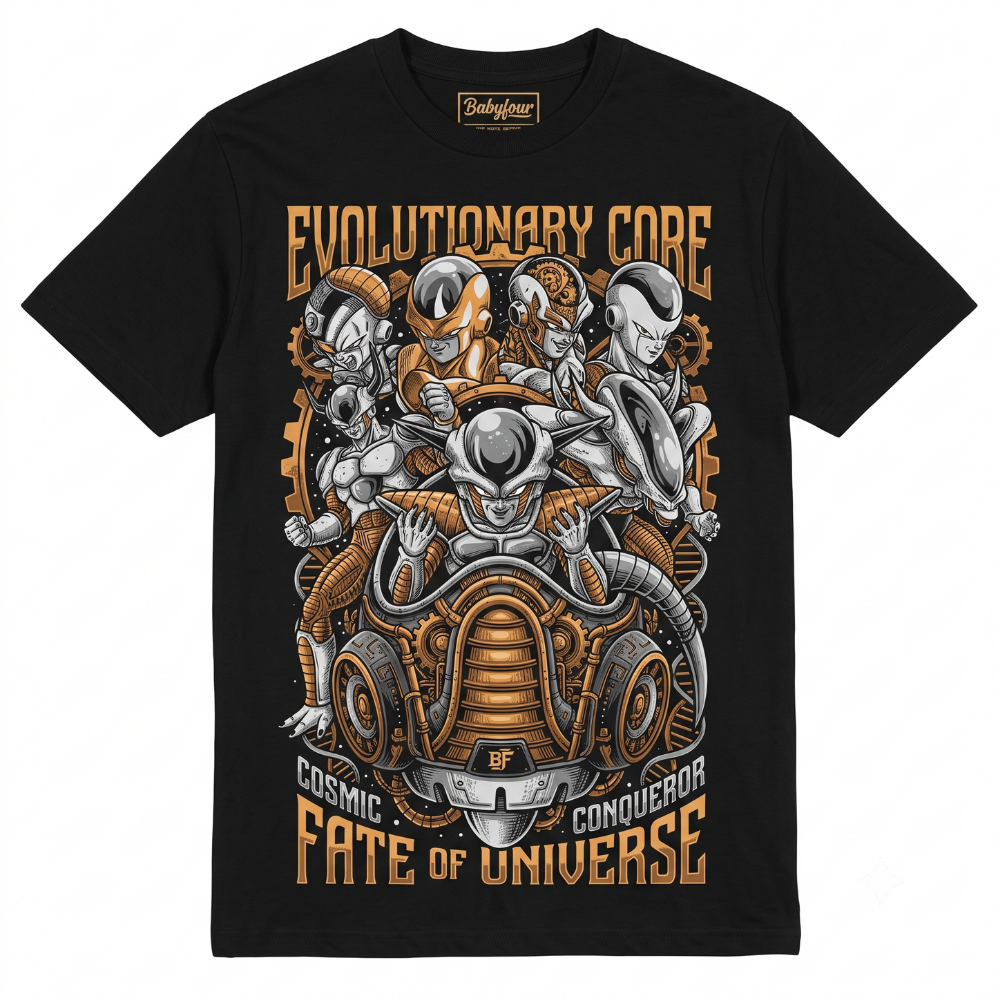 Vintage Galactic Overlord Graphic Tee - Retro Space Emperor Anime Manga T-Shirt Crewneck Cotton Black