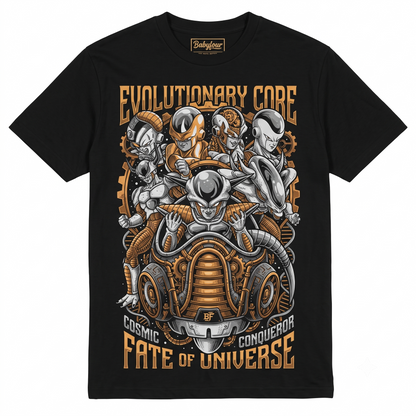 Vintage Galactic Overlord Graphic Tee - Retro Space Emperor Anime Manga T-Shirt Crewneck Cotton Black