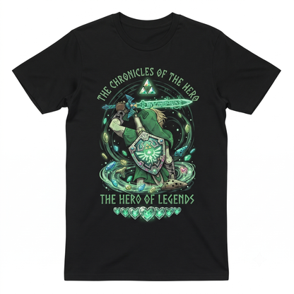 Legend of Zelda Adventure Series Graphic Apparel, Hero of Time Triforce Hylian Crest Inspired Design, Retro Gaming Enthusiast Gift, Soft Premium Quality Unisex Tshirt