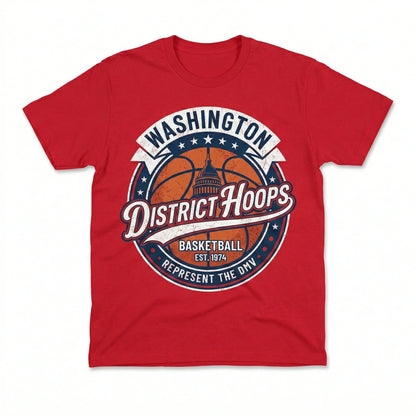 Washington Basketball Fan Apparel - Vintage Style District Hoops Graphic - Premium T-Shirt, Tank Top, Long Sleeve, Sweatshirt, Hoodie