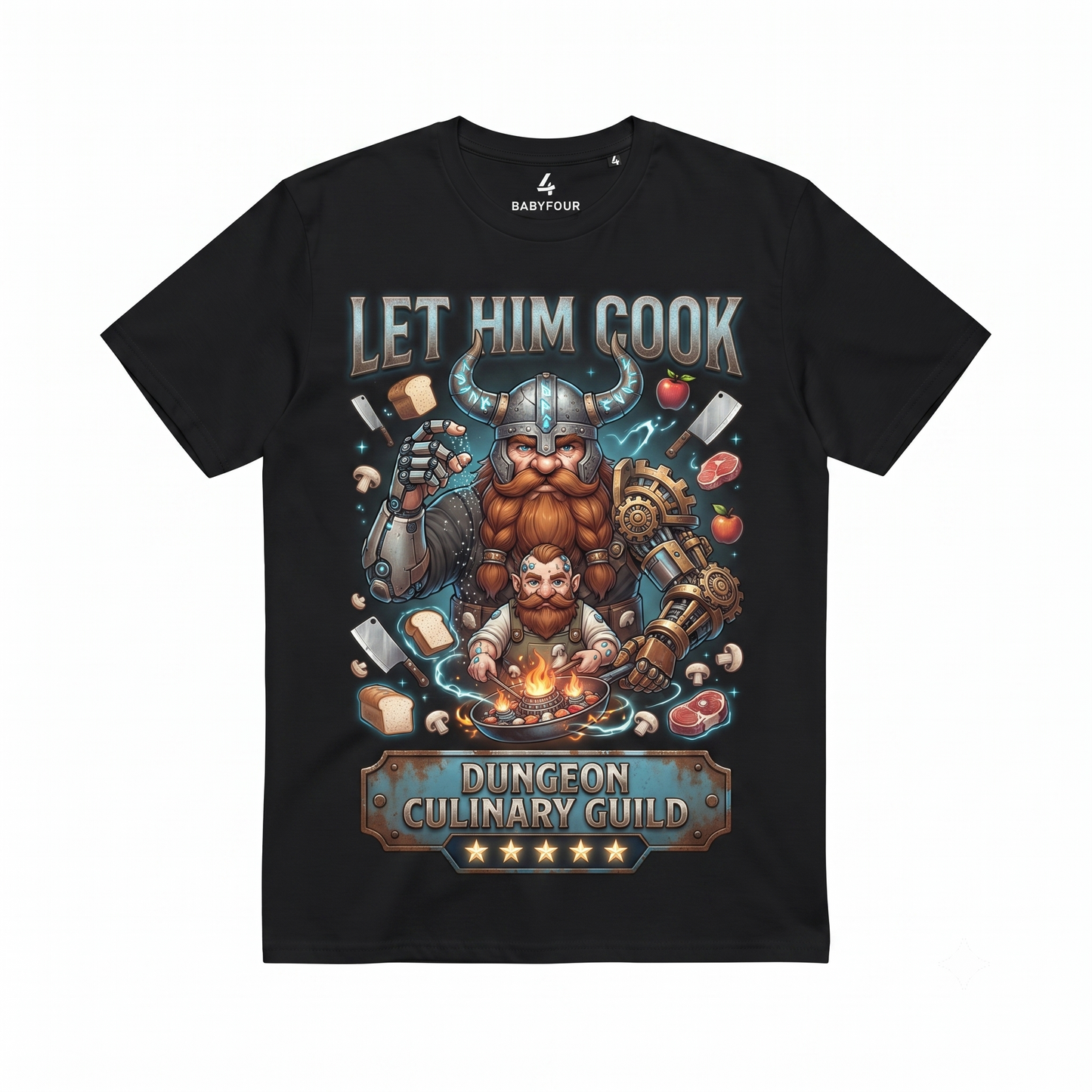 Dungeon Food Enthusiast Cooking Warrior Graphic Unisex T-shirt
