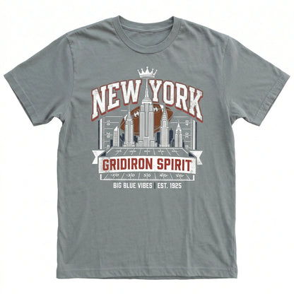 New York Big Blue Football Fan Retro Vintage Style T-Shirt - NYC Gridiron Spirit Apparel