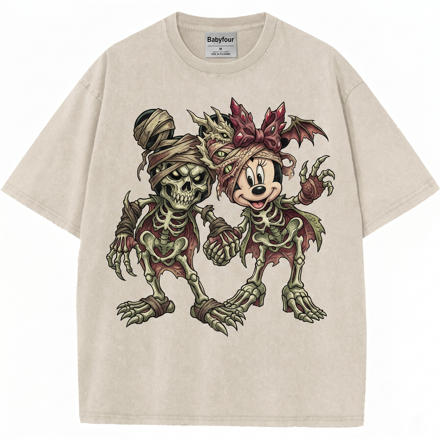 Retro Spooky Cartoon Mouse Couple Halloween Graphic Tee Vintage Animated Mice Outfit Unisex T-shirt