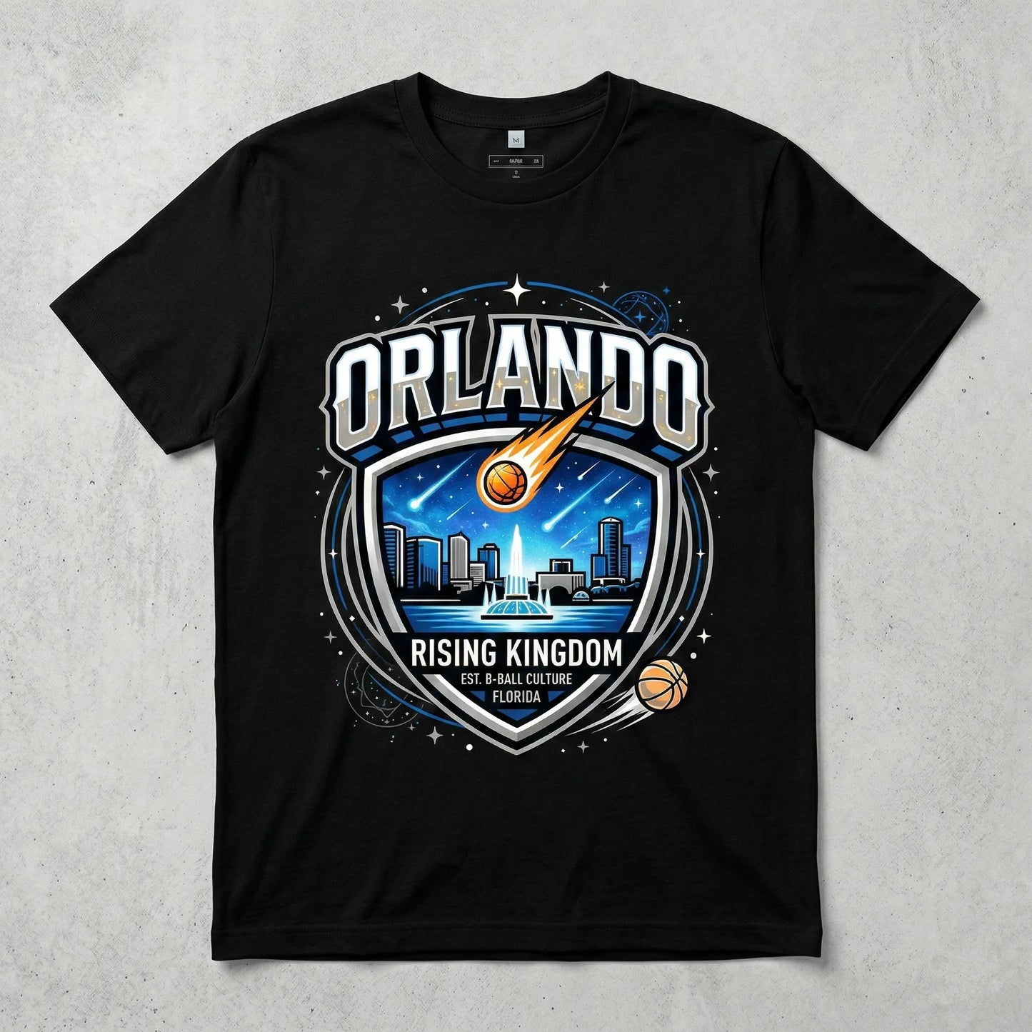 Orlando Basketball Rising Kingdom Graphic Apparel | Unisex Game Day Fan Gear
