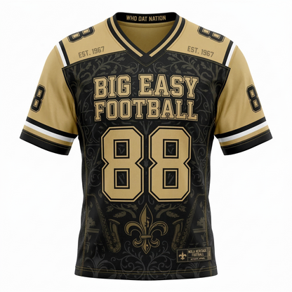 New Orleans NOLA Heritage Fan Football Jersey - Black/Gold - Unisex