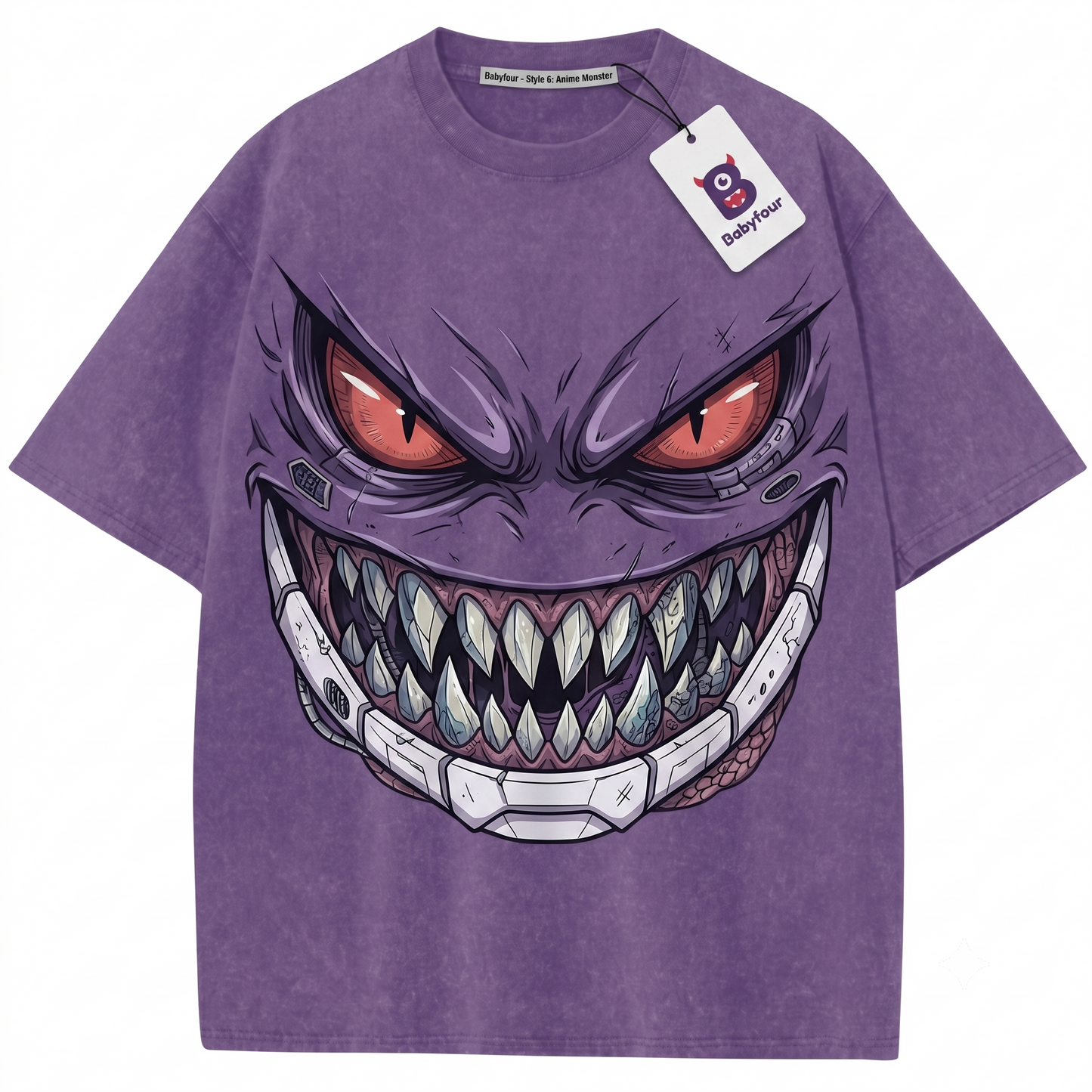 Retro Shadow Ghost Graphic Tee - Vintage Purple Monster Unisex T-Shirt