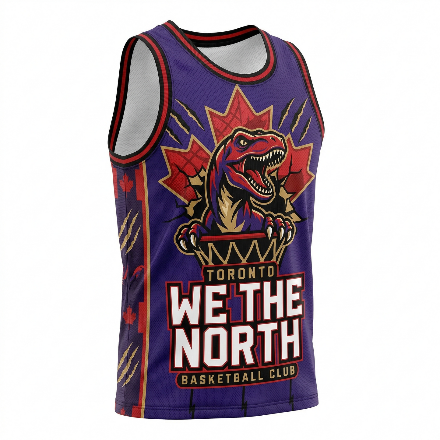 Retro Toronto Dinosaur Basketball Jersey Unisex All-Over Print Tank Top - Northern Hoops Fan Apparel