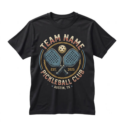 Personalized Pickleball Team Game Day Paddles and Ball Graphic Unisex TShirt