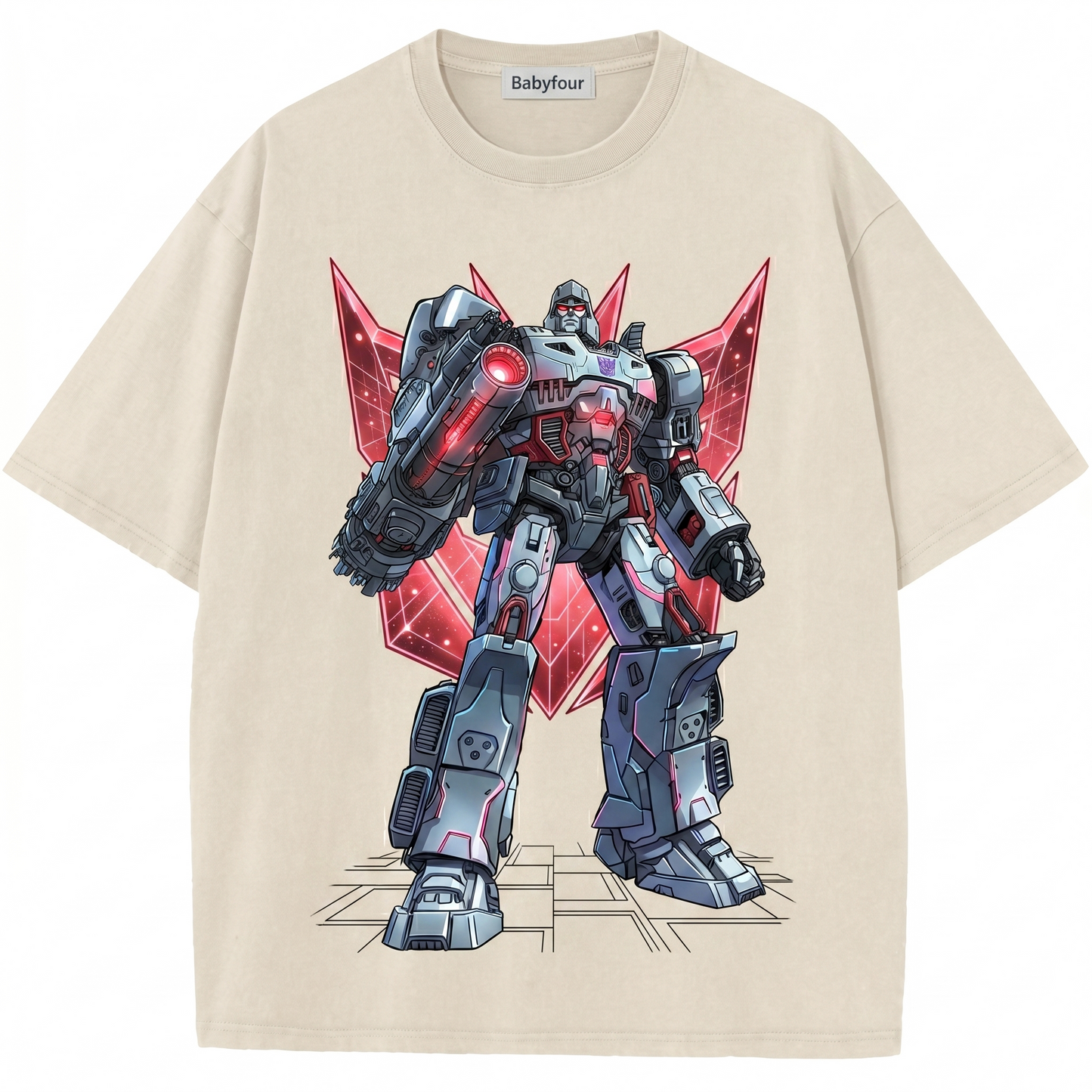 Vintage Sci-Fi Mecha Robot Destruction T-Shirt, Retro Cyber Action Graphic Unisex Tee