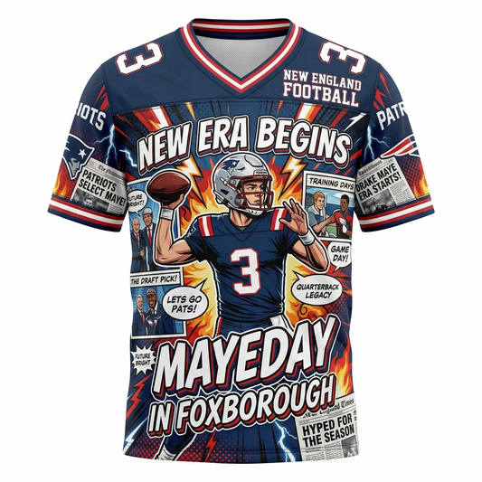 Maye-Day Foxborough Football Comic Style Jersey