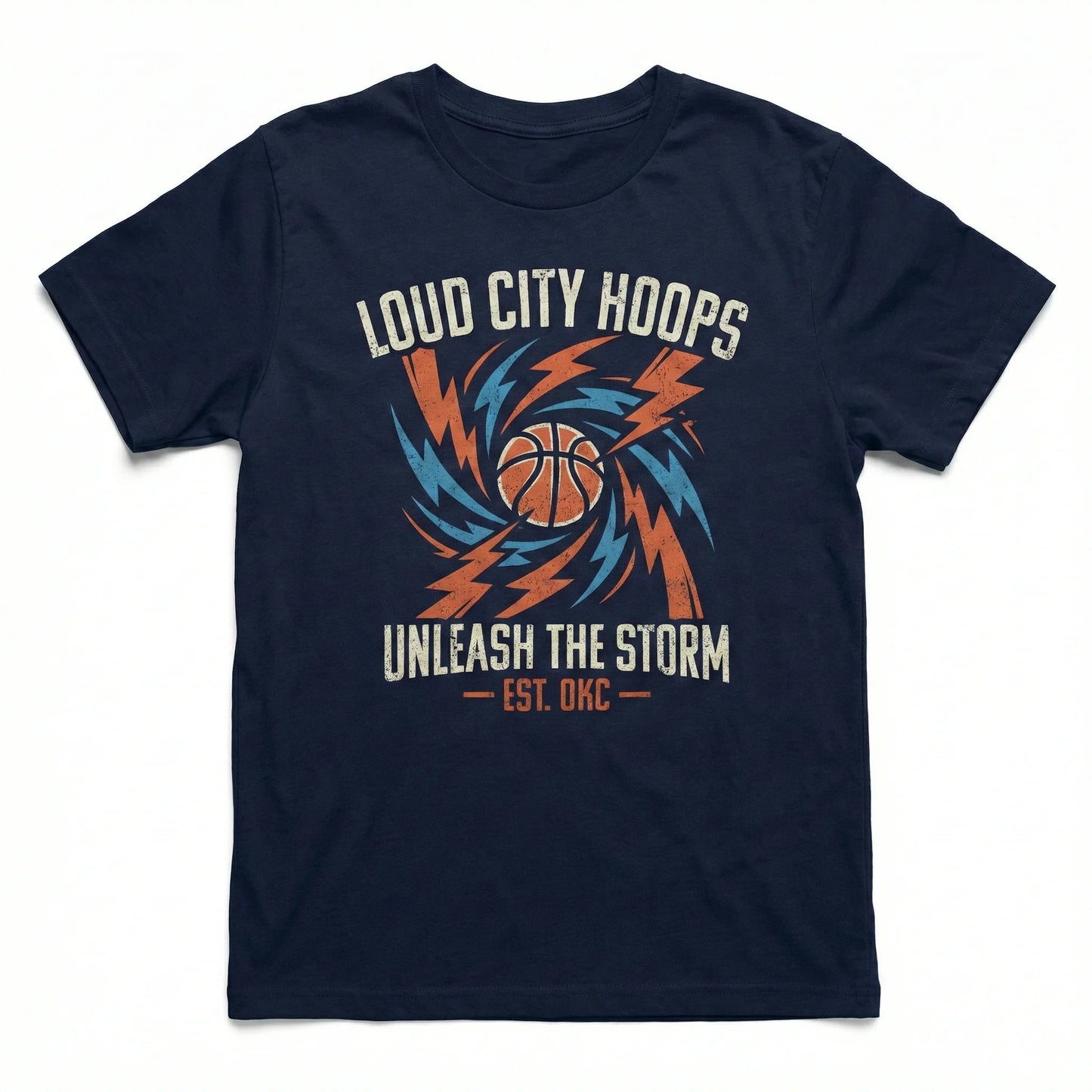 Vintage Loud City Basketball Graphic Apparel | Retro OKC Hoops Fan Gear | Game Day T-Shirt & Hoodie