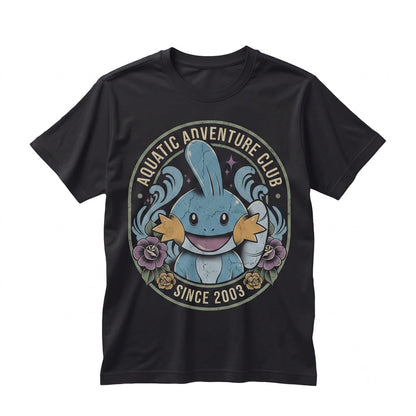 Mudkip Vintage Acid Wash Cute Kawaii Retro Oversized Graphic Anime Water Starter Fans Gift Unisex TShirt