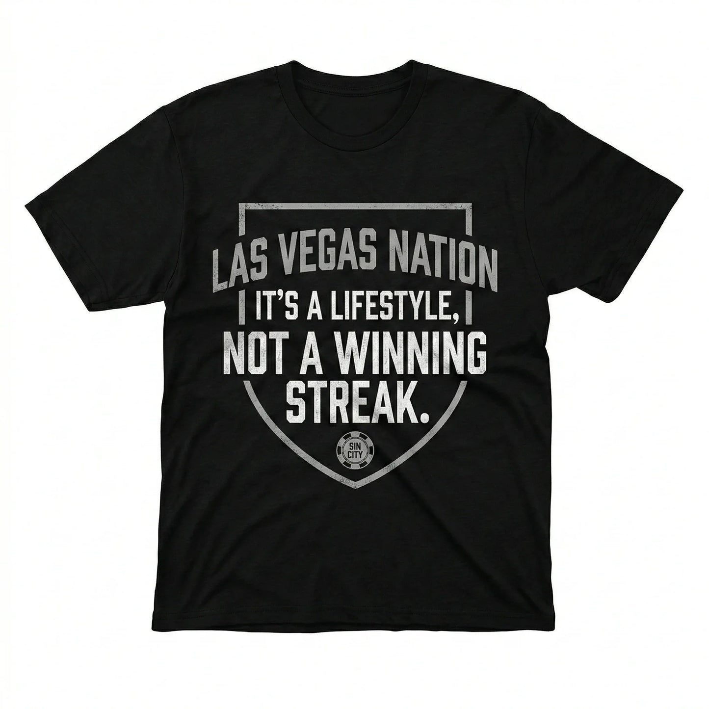 Notorious Silver & Black Vegas Football "We Don't Play Nice" Fan Apparel (T-shirt, Tank, Long Sleeve, Sweatshirt, Hoodie)
